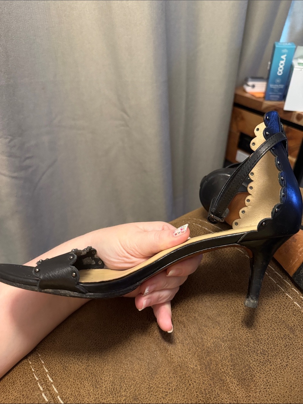COACH Monica Leather Heeled Sandals with Beaded Detail Size 8M - Picture 7 of 9
